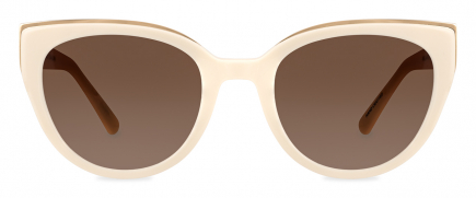 Amelia sunglasses frame in the colour Almond displayed in front view.