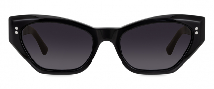 Aminah sunglasses frame in the colour Obsidian Black displayed in front view.