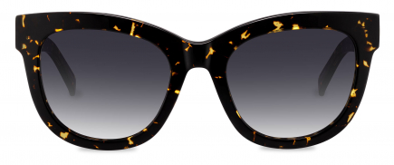 Anela sunglasses frame in the colour Gilded Tortoise displayed in front angle view.