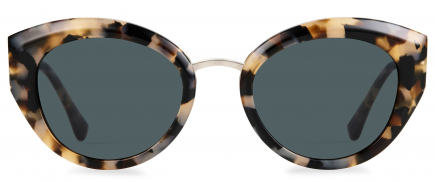 Angelica sunglasses frame in the colour Black Opal Tortoise displayed in front view.