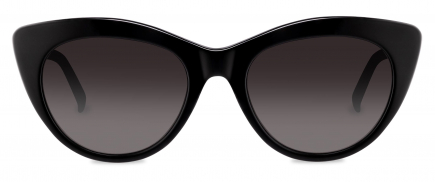 Arabella sunglasses frame in the colour Obsidian Black displayed in front angle view.