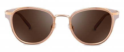 Aries sunglasses frame in the colour Champagne displayed in front angle view.

