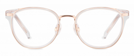 Aries optical frame in the colour Rose Gold displayed in front angle view.
