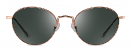 Bryce sunglasses frame in the colour Rose Gold displayed in front angle view.