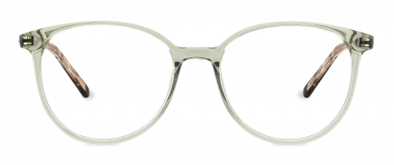 Chiara optical frame in the colour Elf Green displayed in front view.