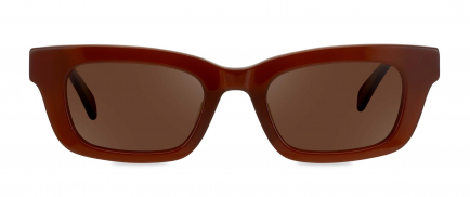 Christina sunglasses frame in the colour Cioccolato displayed in front view.