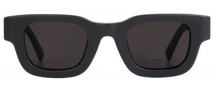 Eddie sunglasses frame in the colour Obsidian Black Matte displayed in front view.