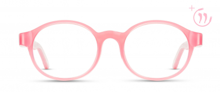 Eleonore optical frame in the colour Pink Wand displayed in front view.