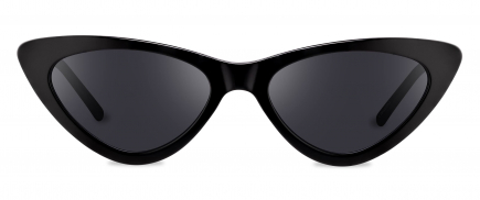 Gaby sunglasses frame in the colour Obsidian Black displayed in front angle view.