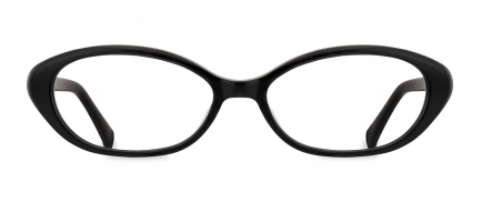 Hailey optical frame in the colour Obsidian Black displayed in front view.