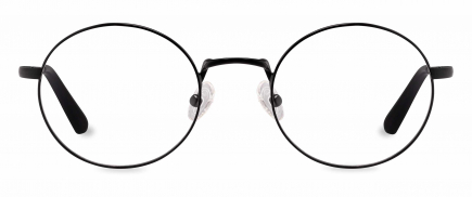 Haskell optical frame in the colour Obsidian Black Matte displayed in front angle view.