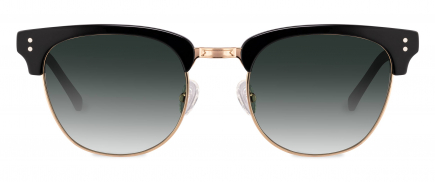 Hunter sunglasses frame in the colour Obsidian Black displayed in front angle view.