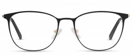 Julia optical frame in the colour Satin Black displayed in front view.