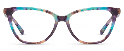 Juniper optical frame in the colour Crystal Confetti displayed in front angle view.