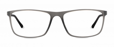 Logan optical frame in the colour Ash displayed in front angle view.
