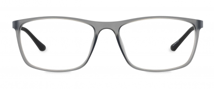 Logan in Large optical frame in the colour Ash displayed in front view.