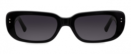Loretta sunglasses frame in the colour Obsidian Black displayed in front view.