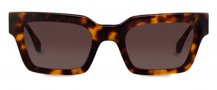 Malou sunglasses frame in the colour Tabby Tortoise displayed in front angle view