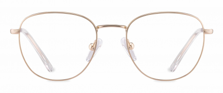 Micah optical frame in the colour Clear Crystal displayed in front angle view.