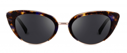 Mona sunglasses frame in the colour Indigo Tortoise displayed in front angle view