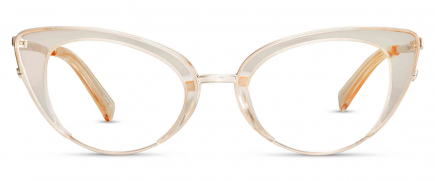 Mona optical frame in the colour Citrus displayed in front angle view.