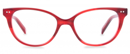 Nina optical frame in the colour Sangria displayed in front view.