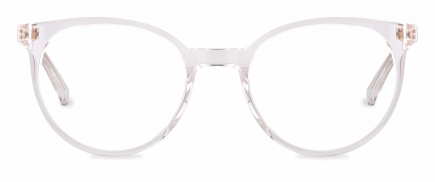 Odette optical frame in the colour Clear Crystal displayed in front angle view.