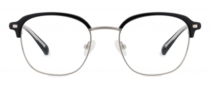 Odin optical frame in the colour Black Silver displayed in front view.