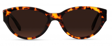 Pia frame in the colour Butterscotch Tortoise displayed in front angle view.