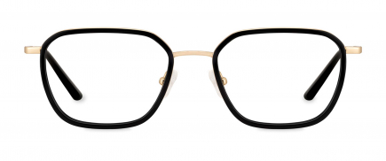 Reece optical frame in the colour Obsidian Black displayed in front view.