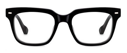 Robert optical frame in the colour Obsidian Black displayed in front view.