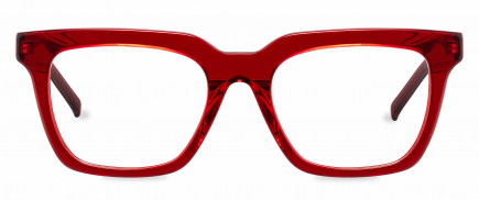 Serge optical frame in the colour Cherry displayed in front angle view.