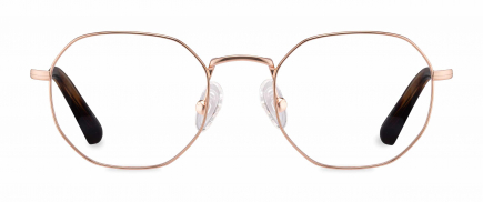 Soma optical frame in the colour Rose Gold displayed in front angle view.