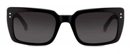 Stevie sunglasses frame in the colour Obsidian Black displayed in front angle view.