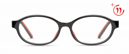 Thais optical frame in the colour Rocket Red displayed in front view.
