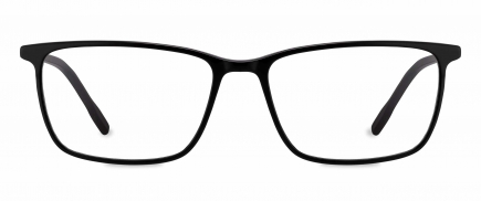 Toby optical frame in the colour Obsidian Black displayed in front angle view.