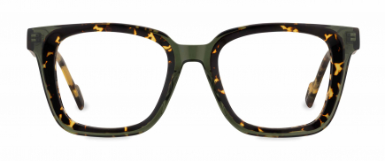Yumi optical frame in the colour Kiwi displayed in front view.