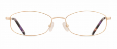 Aerin optical frame in the colour Gold displayed in front view.
