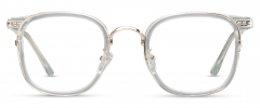 Fenn optical frame in the colour Clear displayed in front angle view.