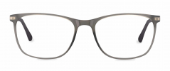Hugh optical frame in the colour Ash displayed in front angle view.