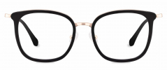 Peggy optical frame in the colour Obsidian Black Matte displayed in front angle view.