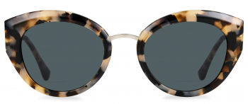 Angelica sunglasses frame in the colour Black Opal Tortoise displayed in front view.