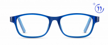 Apo optical frame in the colour Whale blue displayed in front view.