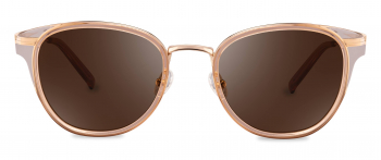 Aries sunglasses frame in the colour Champagne displayed in front angle view.
