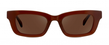 Christina sunglasses frame in the colour Cioccolato displayed in front view.