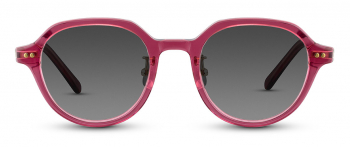 Claudia sunglasses frame in the colour Rhubarb Fade displayed in front view.