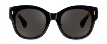Gaia sunglasses frame in the colour Obsidian Black displayed in front view.