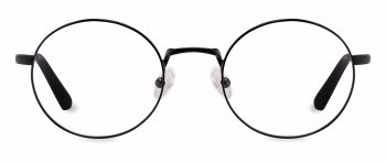 Haskell optical frame in the colour Obsidian Black Matte displayed in front angle view.