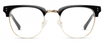 Hunter optical frame in the colour Obsidian Black displayed in front angle view.