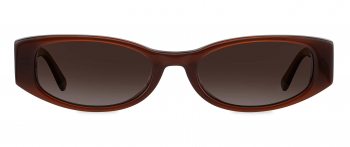 Jessie sunglasses frame in the colour Cioccolato displayed in front view.